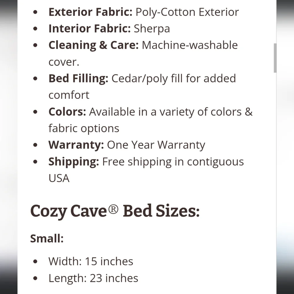 Cozy Cave Dog Crate Bed
